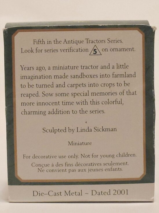 HALLMARK KEEPSAKE ORNAMENT Antique Tractors Series 2001 5th in a Series - Picture 9 of 11